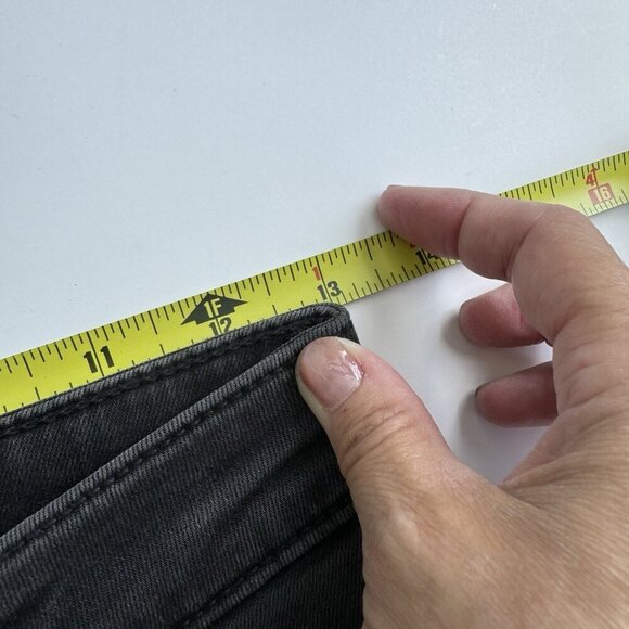 MANGO MNG organic cotton Straight Cropped Jandri Jeans black Mid Rise size 1 - Picture 3 of 12